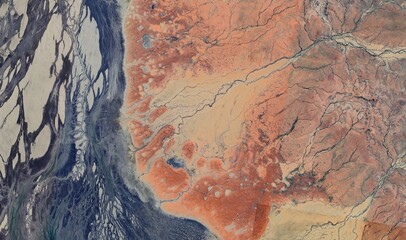 Rivers in the Australian Desert: High-Resolution Satellite View of Abstract Patterns