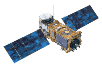 High-detail Earth Observation Satellite on Transparent Background