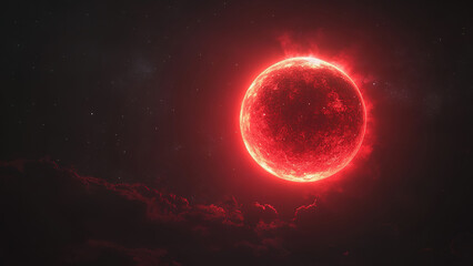Obraz premium red moon circle energy light background 