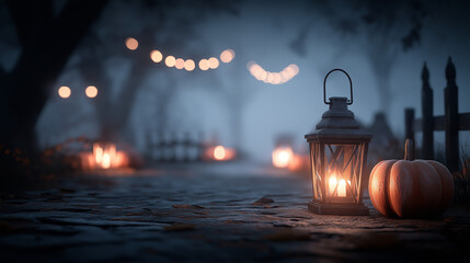 Halloween Lantern and Pumpkin