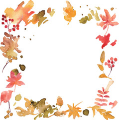 水彩画。水彩タッチの絵の具と枯葉の秋ベクターフレーム。紅葉のイラスト。秋の葉っぱの背景。
Watercolor painting. Autumn vector frame with watercolor paints and dead leaves. Illustration of autumn leaves. Autumn leaves background.