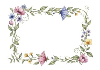 Fototapeta premium Elegant Floral Border Design for Special Occasions