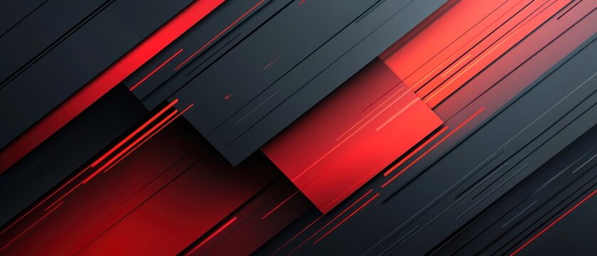 Abstract Background of Intersecting Diagonal Red and Black Stripes