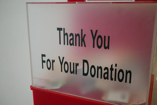 Donation box expresses gratitude for generous contributions