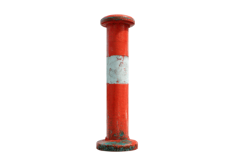 Red Sea Marker Bollard on Transparent Background