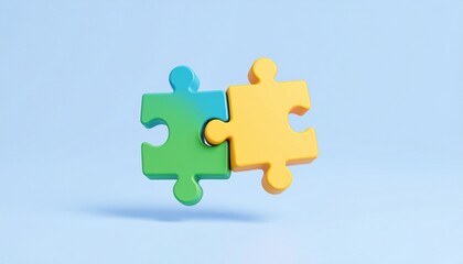 Obraz premium 3D puzzle icon symbolizing business collaboration