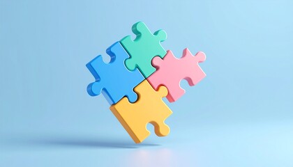 3D puzzle icon symbolizing business collaboration