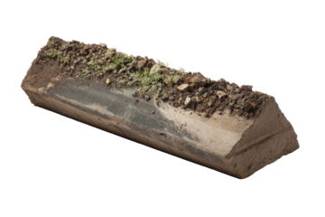 Isolated Concrete Sea Wall Segment with Vegetation