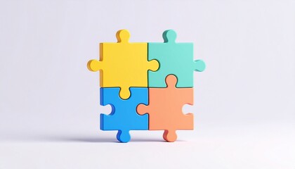 3D puzzle icon symbolizing business collaboration