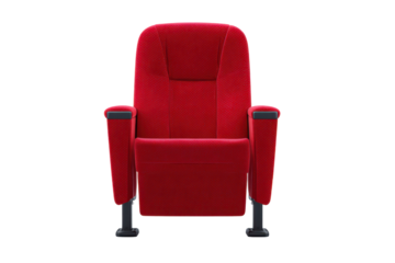 Red Theater Seat on Transparent Background