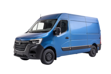 Blue Cargo Van Isolated on Transparent Background