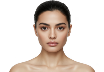 Beautiful woman portrait isolated on transparent background