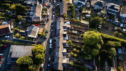 Fototapeta premium Residential Street – Suburban Aerial, Wales