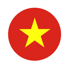 The Vietnamese flag is circular