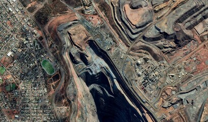 Super Pit Gold Mine, Australia: High-Resolution Satellite View of the Massive Open-Pit Operation © Aerial View