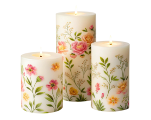 Wedding Candles with Intricate Patterns and Soft Glow