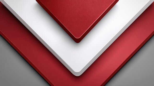 Sleek abstract background with sharp red and white chevrons, balanced with space on the right, modern commercial look