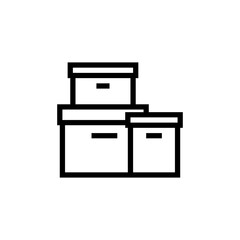 Box and packaging icon set in outlined style. Suitable for design element of cargo box  delivery services  and shipping business Vector