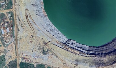 Mir Mine, Russia: High-Resolution Aerial View of the Giant Diamond Mine