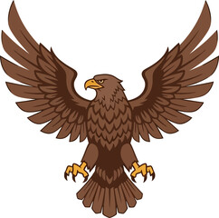 Obraz premium Majestic Brown Eagle with Outstretched Wings