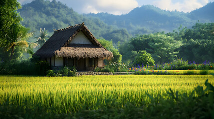 rural landscape in the village