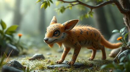 an imaginary, fictionalized view of a wildlife creature