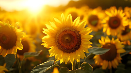 Fototapeta premium sunflower field in summer