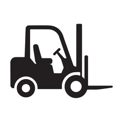 Naklejka premium Forklift silhouette black and white vector icon