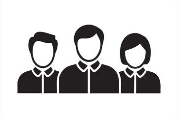 Teamwork and Business People Icon in Minimal Silhouette Style