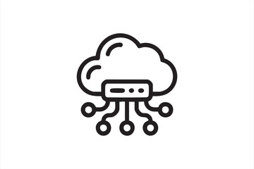 Vector Cloud Network Symbol Representing Server Storage and IT Solutions