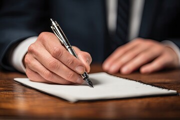 Close-up of a person writing with a pen