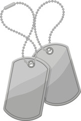 Pair of Blank Metal Military Dog Tags with Chains