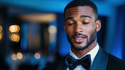Stylish man in tuxedo at elegant evening event