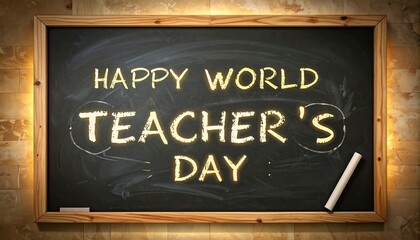 Chalkboard message for World Teacher's Day, celebrating educators.