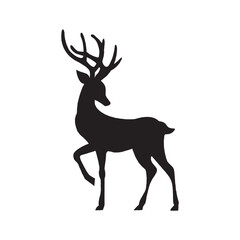 Deer Silhouette Vector – Side View Wild Animal Illustration