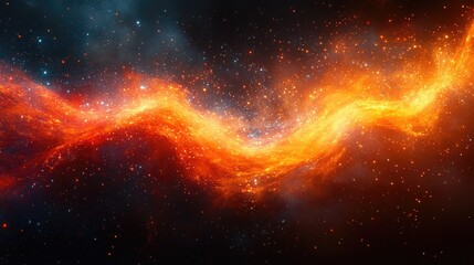 Obraz premium Striking Nebula Galaxy Illustration in Orange and Blue