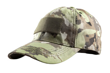 Fototapeta premium Camo Tactical Baseball Cap on Transparent Background