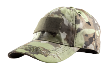 Camo Tactical Baseball Cap on Transparent Background