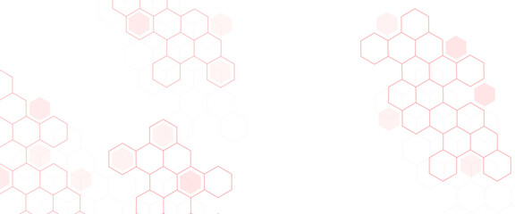 Vector illustration of hexagons pattern. red background hexagon geometric pattern abstract elements design.