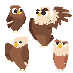 set of cartoon eagles