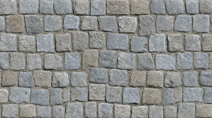 Obraz premium Structured cobblestone wall texture in square formation with subtle joints, clean finish for modern architectural or design rendering