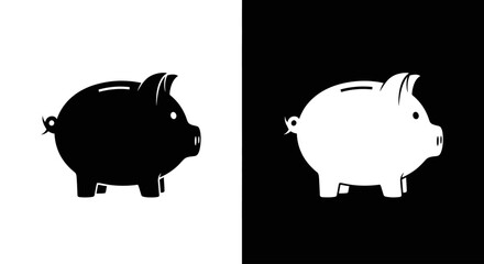 An outline style piggy bank, a modern and clean icon for financial services, banking apps, and savings plans.