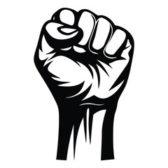 Vector Illustration of a Black Power Fist, Symbol of Solidarity and Resistance