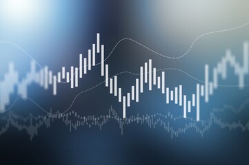 Multi exposure of abstract financial graph background