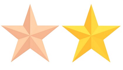 Two dimensional stars, one peach, one gold (1)
