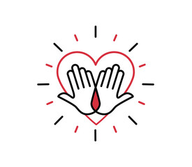 Care Blood Heart logo design