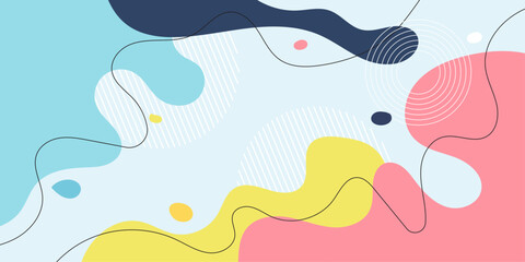 Colorful abstract geometric pop art background with wave pattern. Vector pattern. overlay geometric design of trendy Memphis 80s-90s style.