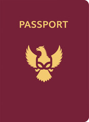 Obraz premium Maroon Passport Cover with Golden Eagle Emblem