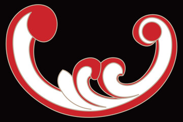 Obraz premium A beautiful abstract decorative red and beige ornament design with graceful swirling curves.