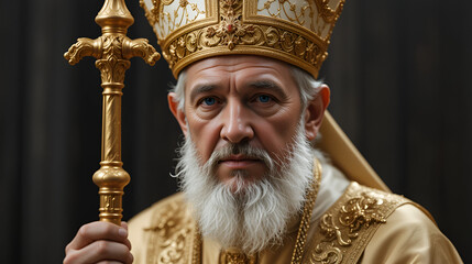 Argentine Pope hat and crosier
